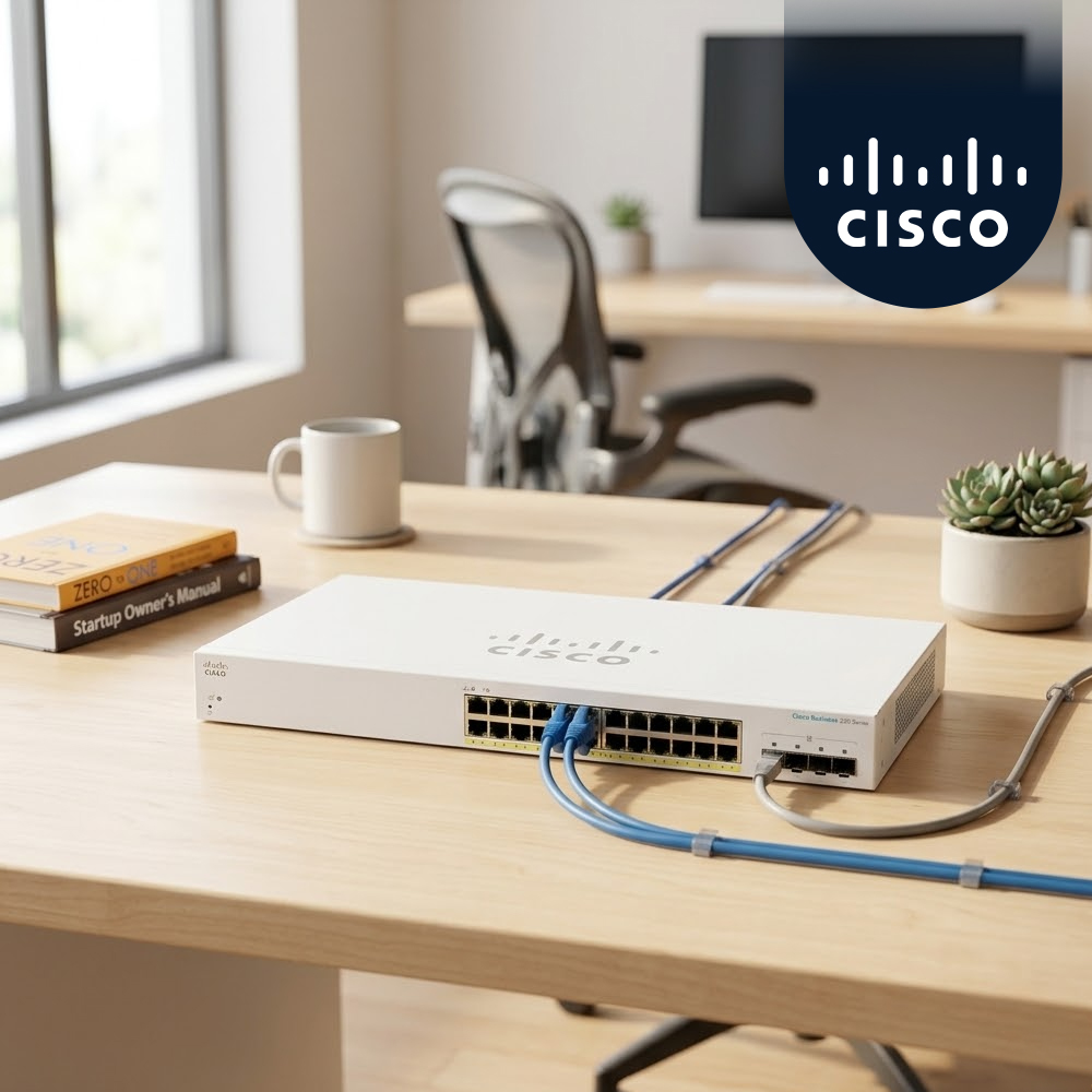 시스코 CBS220-24FP-4G EU 24포트 Full PoE 기가비트 스위치 4SFP - 상품 이미지