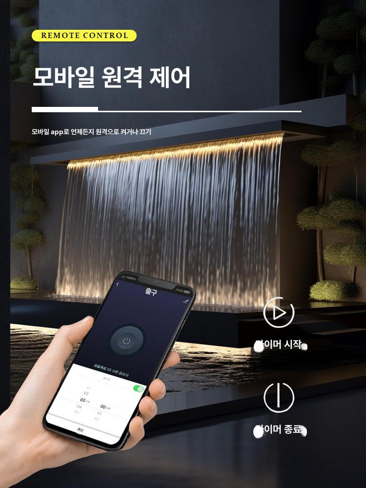 스테인리스 폭포 출수구 정원 연못 조경 수경 60cm 출수구 조명 포함 - 상세 이미지 3
