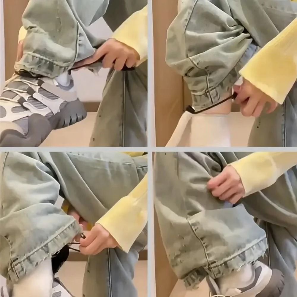 바지밑단클립 바지밑단 줄이기 바지단 기장 길이 줄이기 셀프 수선 스트랩 스트링 끈 밴드 이미지 6