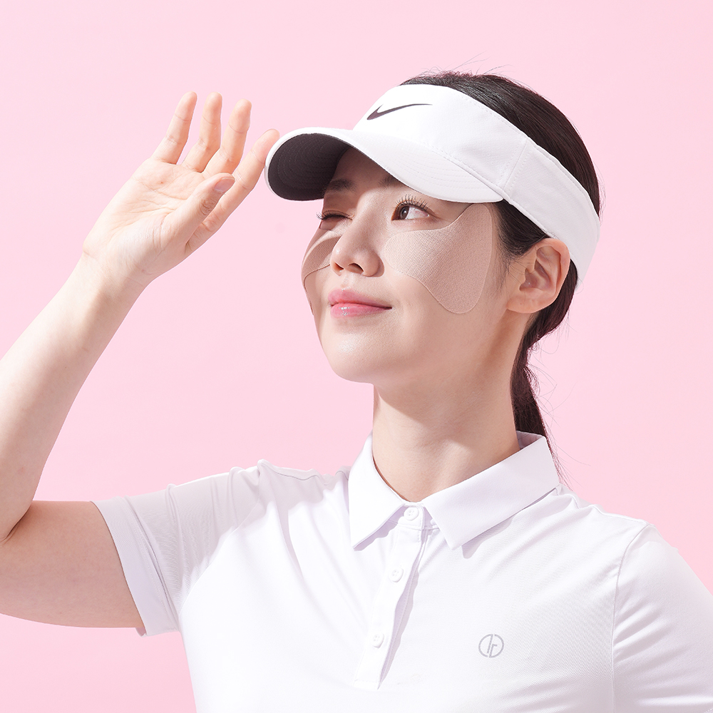 화온 골프 썬패치 UV 자외선차단 와이드형 쿨링 얼굴패치 러닝 등산 5매입, 1개 - 상세 이미지 5