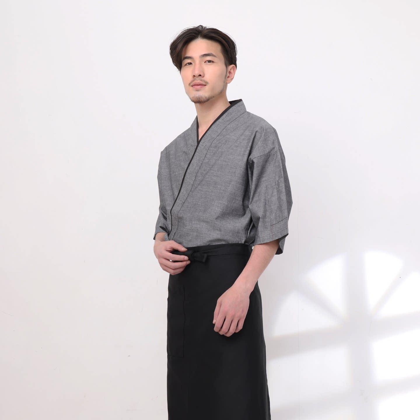 쉐프복 주방 일식 셰프복 식당 조리복 가운 조리사복 상의 + 블랙 앞치마 M - 상세 이미지 2