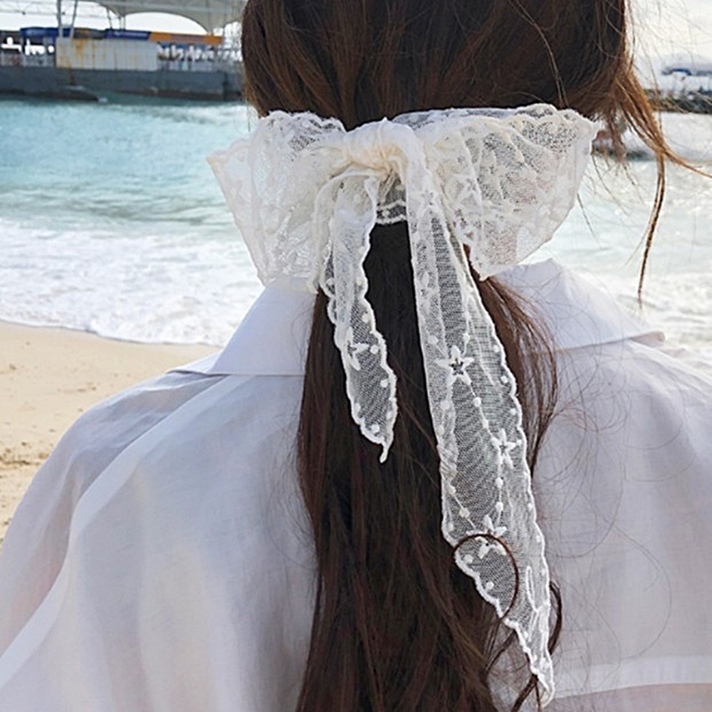 레이스스카프 리본 헤어 목 포인트 롱 박대표마켓 - 상세 이미지 3