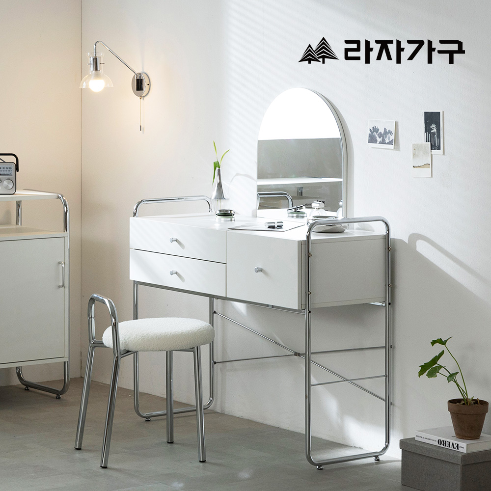 라자가구 루엔 입식 미니 원룸 슬림 수납 서랍 학생 거울 심플 콘솔 틈새 화장대 800 - 상세 이미지 4