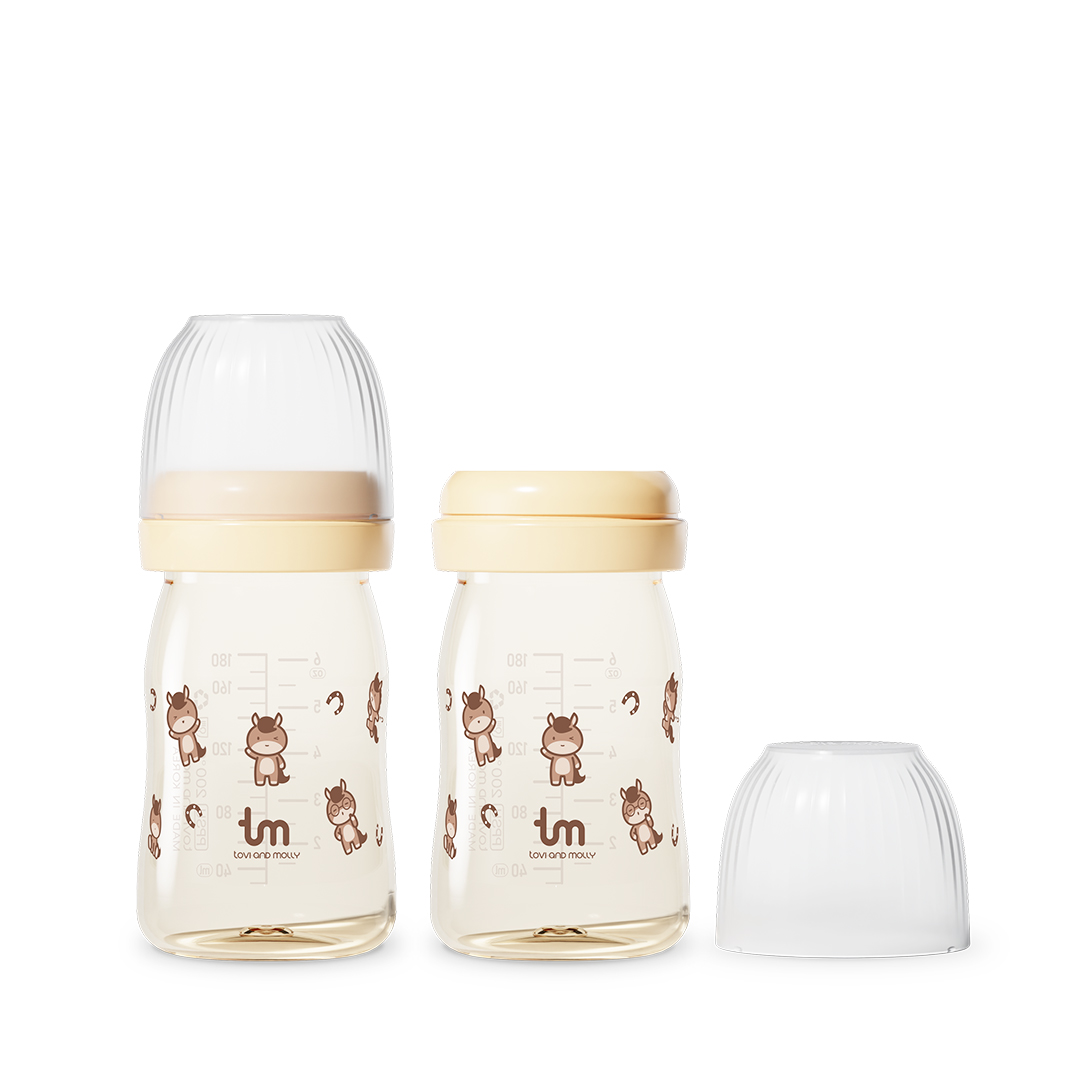 토비앤몰리 PPSU 젖병 -젖꼭지 미포함/ 더블하트 모윰 베베그로우 호환 180ml, 2개, 마리(바닐라) - 상세 이미지 2