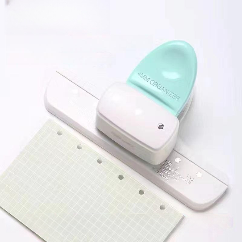 미니 구멍 펀치 수동 문서 원형 타공기 다이어리 사무용 4mm 소형 구멍 펀치 그린 - 상품 이미지