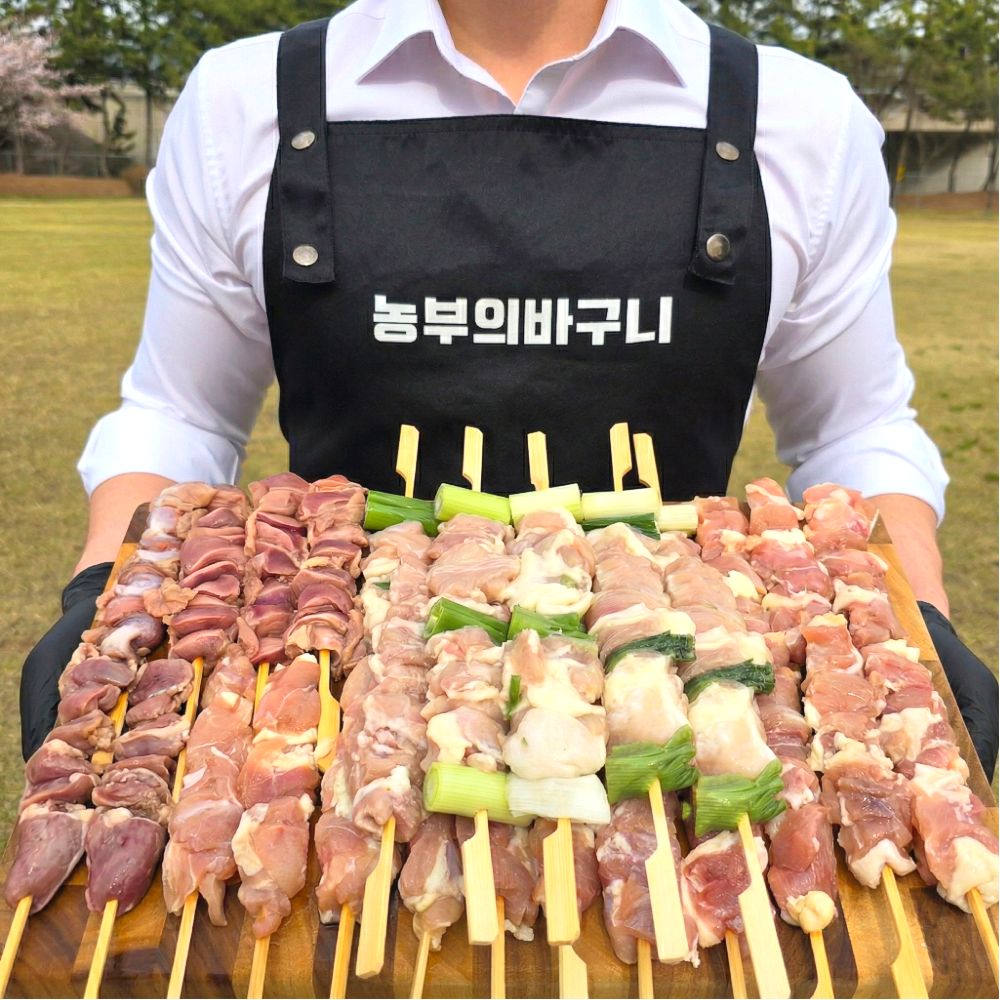국내산 닭꼬치 염통 파닭 모듬 수제꼬치 구이 캠핑음식 요리 - 상품 이미지