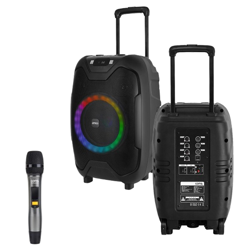 COMS 이동식앰프 KY600S1 무선마이크 블루투스 스피커 50W 충전식 이동형 행사용 - 상품 이미지