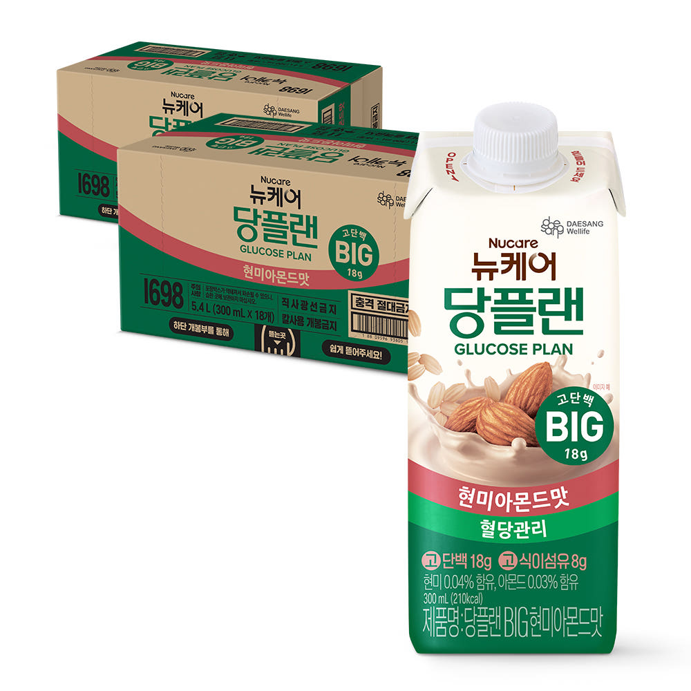 뉴케어 당플랜 BIG 고용량 당뇨영양식 현미아몬드맛 300ml 36개 가격 비교 대상웰라이프 본사쇼핑몰 뉴케어 당플랜 BIG 고용량 당뇨영양식 현미아몬드맛 300ml 36개