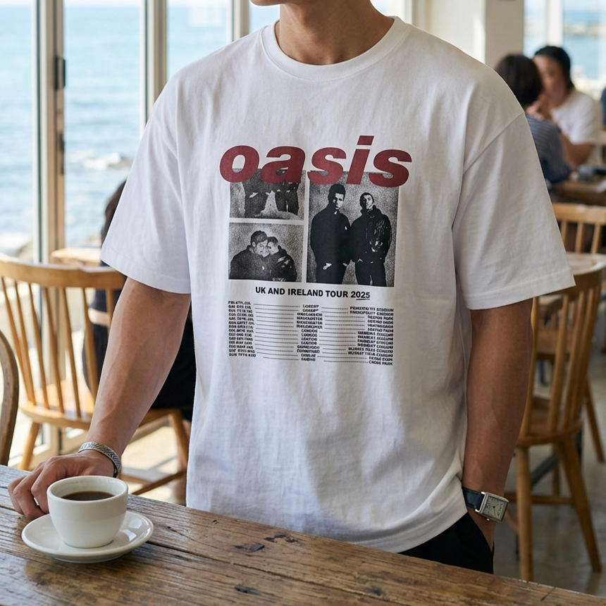 고밀도 오버핏 oasis 반팔티셔츠 D092 - 상세 이미지 5