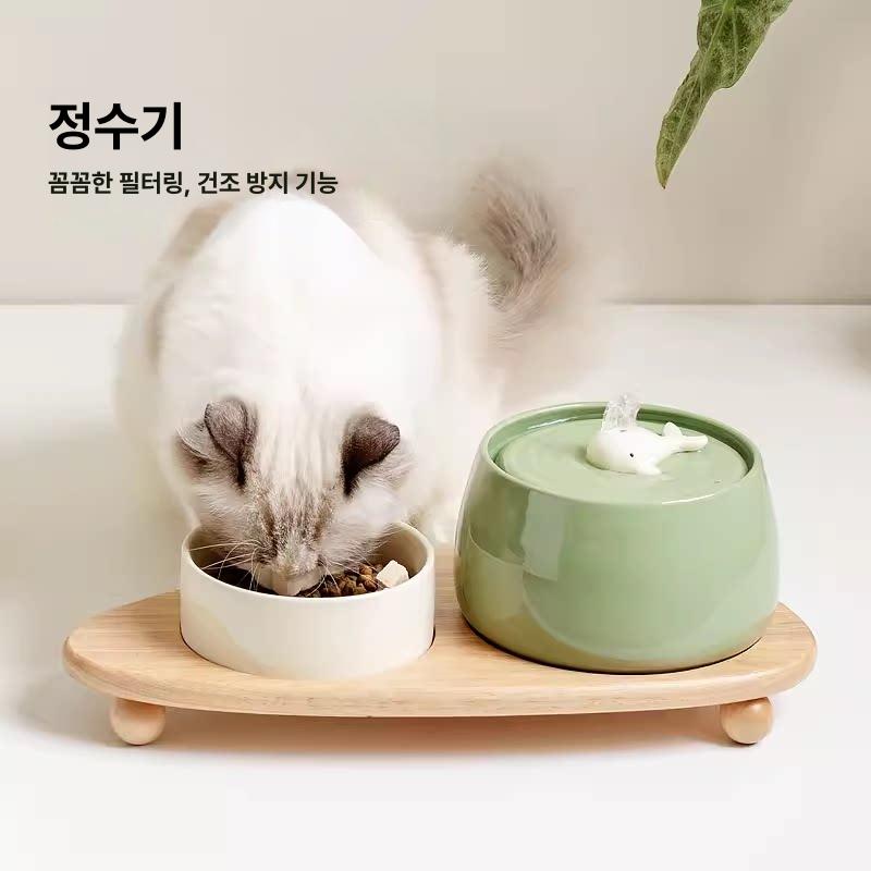 고양이 급수기 애완 동물 세라믹 자동 순환 고래 고래 세라믹 워터 디스펜서 - 상세 이미지 2