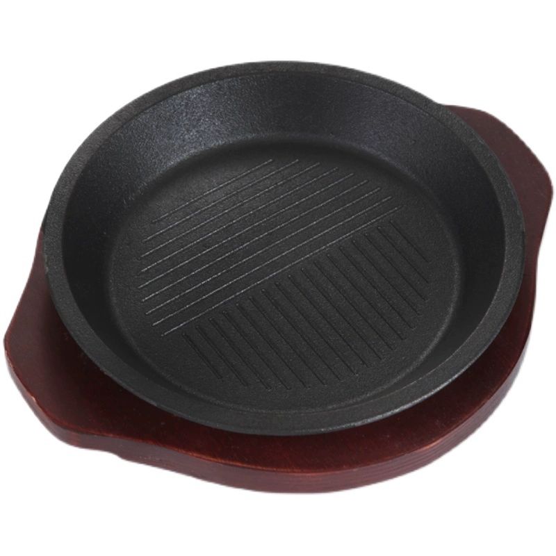 철판 주물 접시 안주 업소용 무쇠 볶음 그릇 초두꺼운 레드우드판 3kg - 상품 이미지