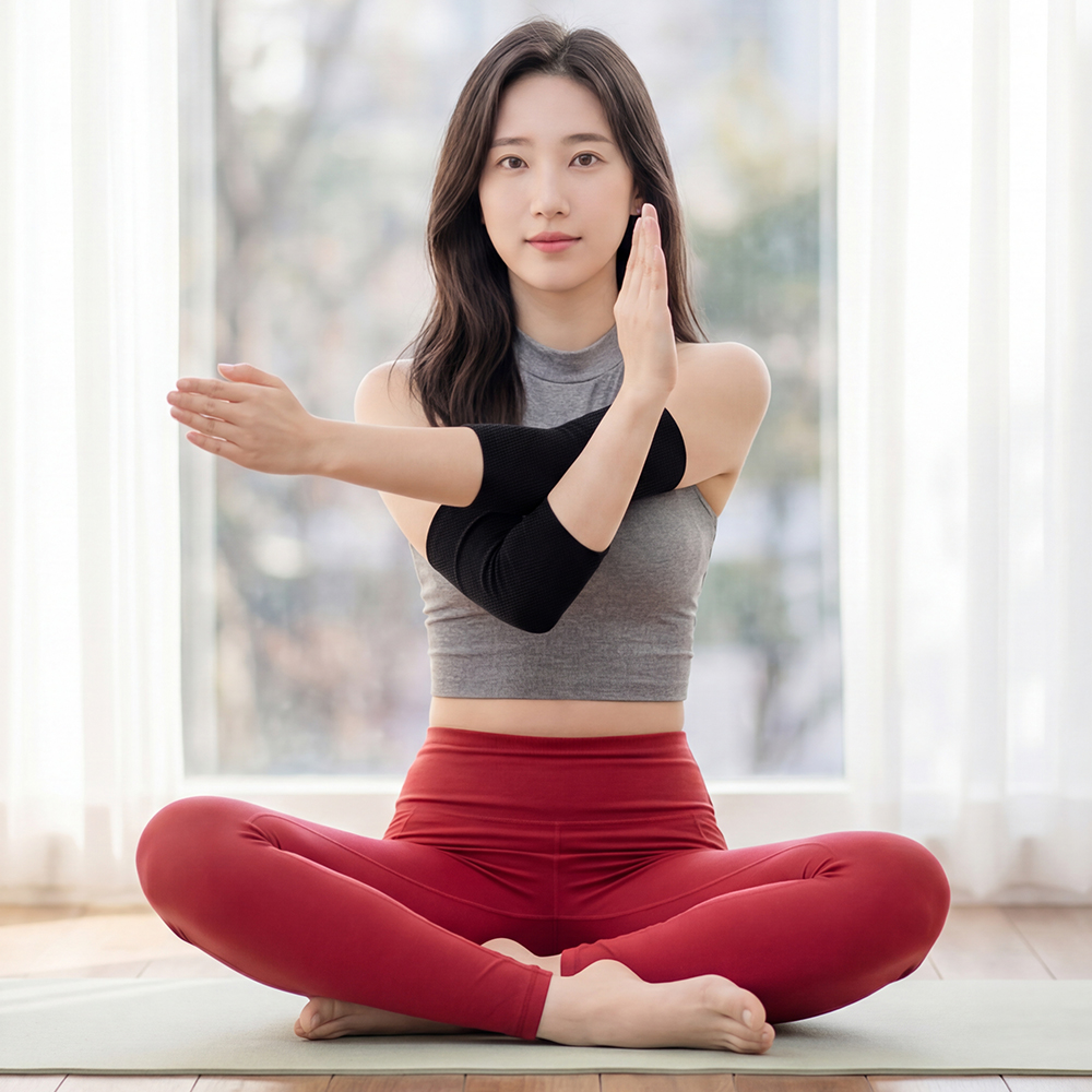 닥터코어런 블락 시니어팔꿈치보호대 테이핑 노인 압박밴드 테니스 아대 배드민턴 탁구 야구 - 상세 이미지 4