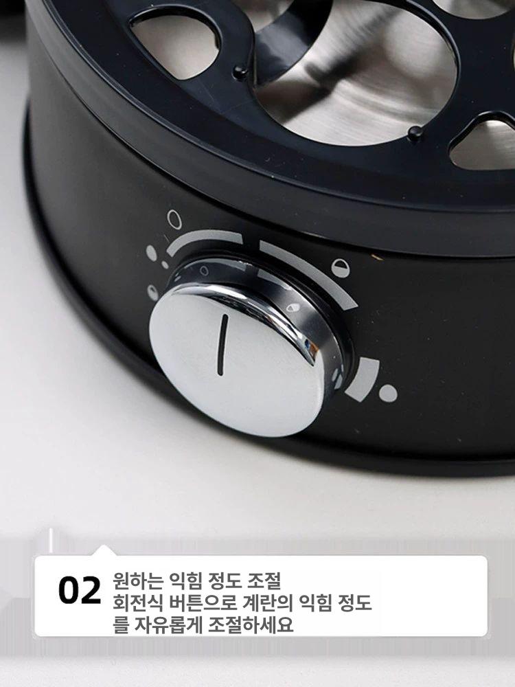 WMF 계란찜기 달걀찜기 7구 스테인리스 돔형 뚜껑 무광 블랙 에그쿠커 완숙 반숙 조절 계란 조리기 [1개 계란] - 상세 이미지 5