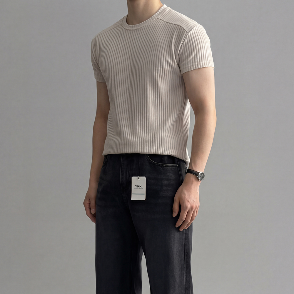 머슬핏반팔 절개반팔티 어깨넓어보이는반팔 이미지 2