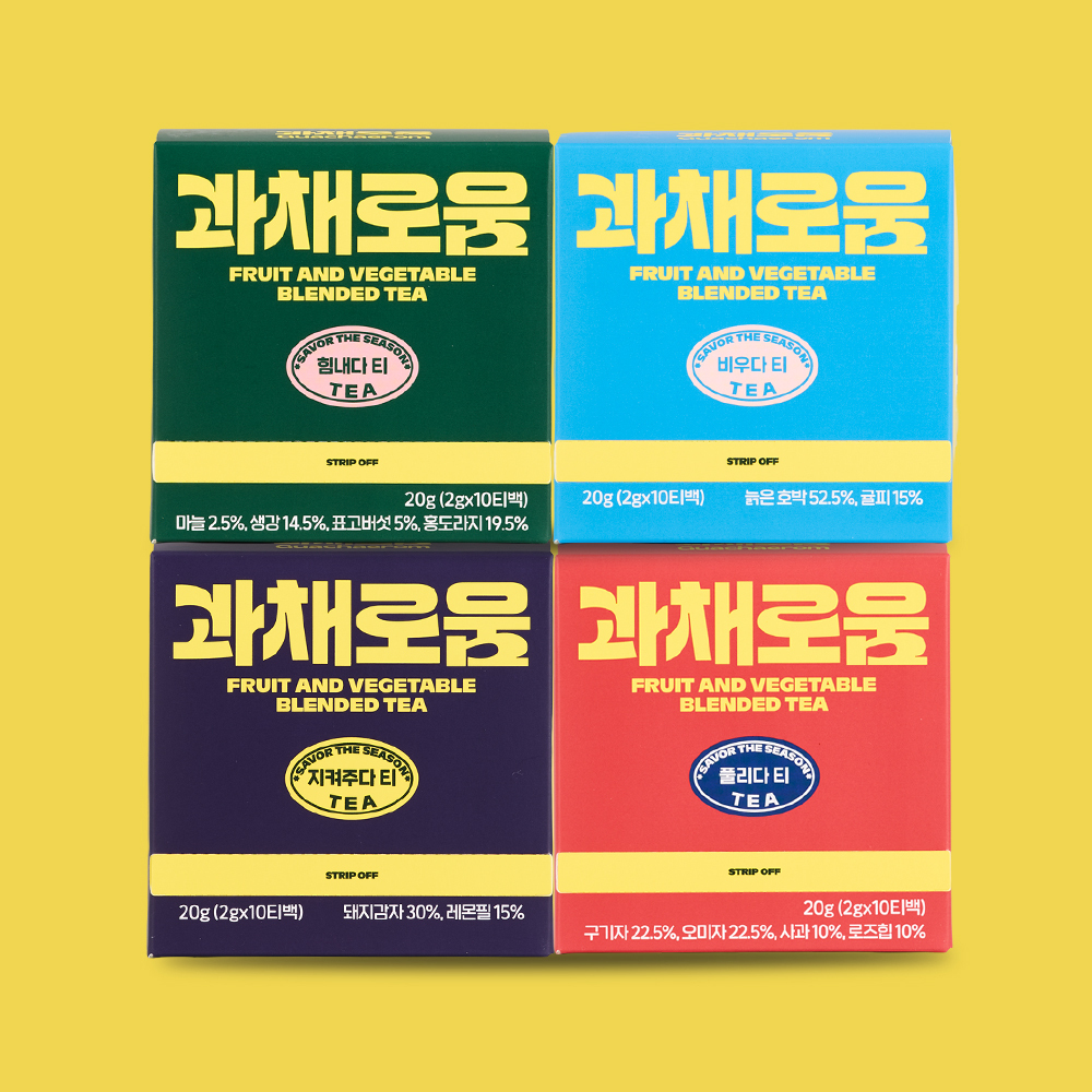 과채로움 프리미엄 과일티 4종 조합 (2박스, 10+10) - 상품 이미지