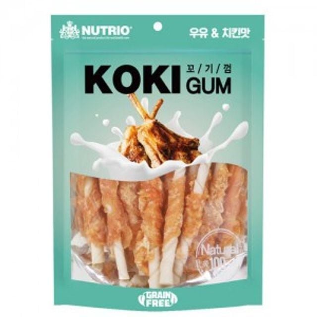 우유 애견껌 치킨맛 꼬기껌 스틱18p 강아지 간식 - 상품 이미지