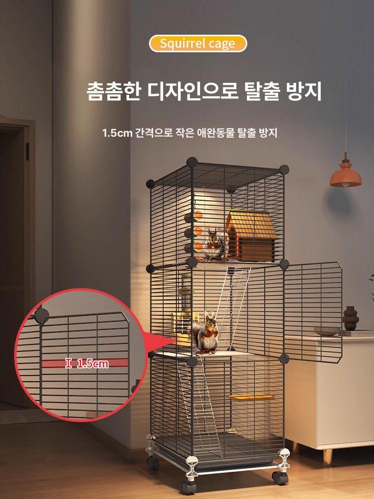 다람쥐 슈가글라이더 케이지 고슴도치 친칠라 보금자리 깊어진 37x47x117 - 상세 이미지 4