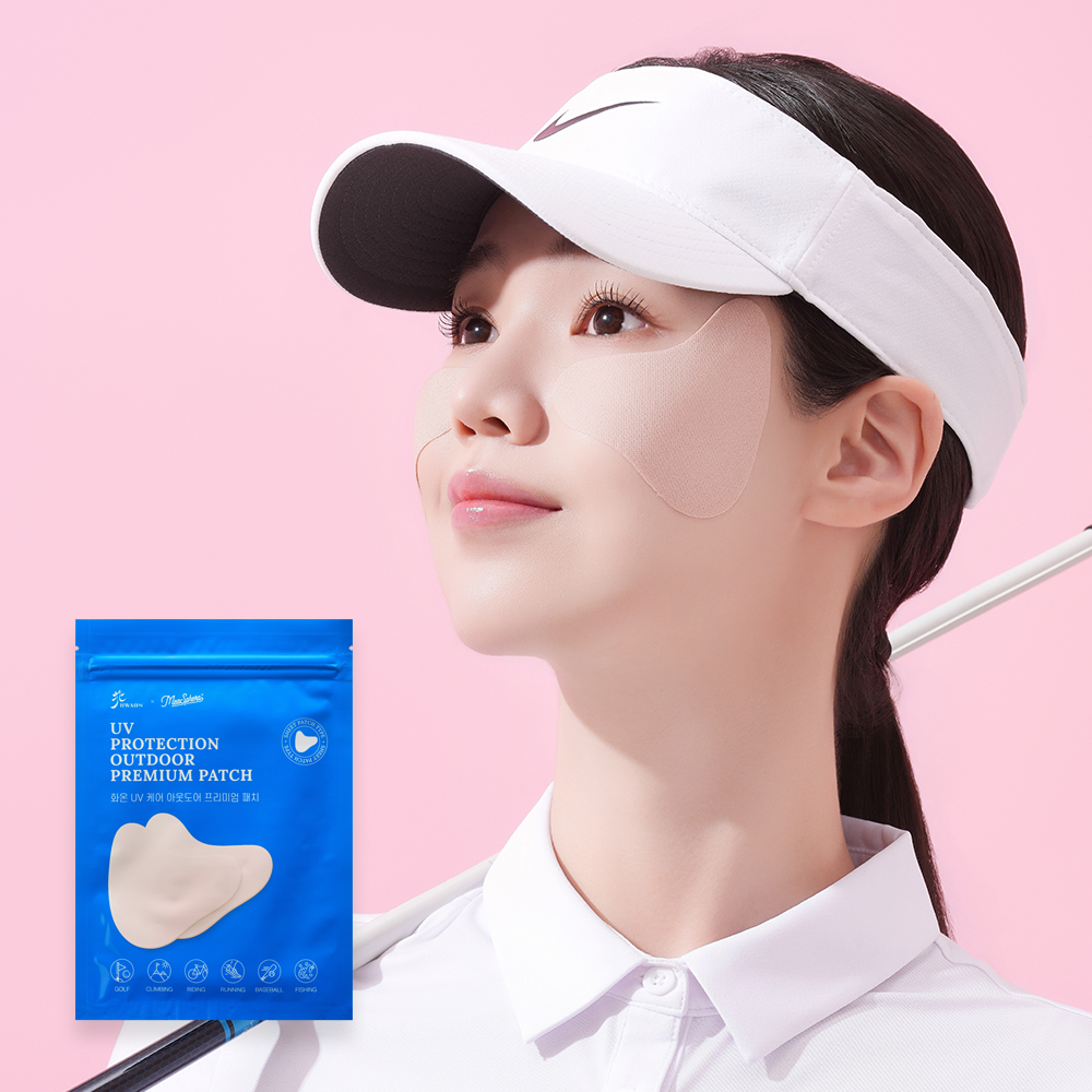 화온 골프 썬패치 UV 자외선차단 와이드형 쿨링 얼굴패치 러닝 등산 5매입, 3개