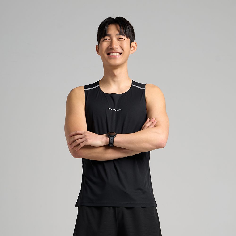 러마드 싱글렛 마라톤 러닝 민소매 헬스 기능성 나시 이미지 8