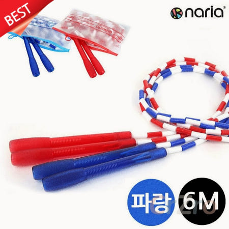 나랑다랑해협력사 나리아 구슬 단체 줄넘기 6M 파랑 학교체육 협동운동 점프로프 체력단련