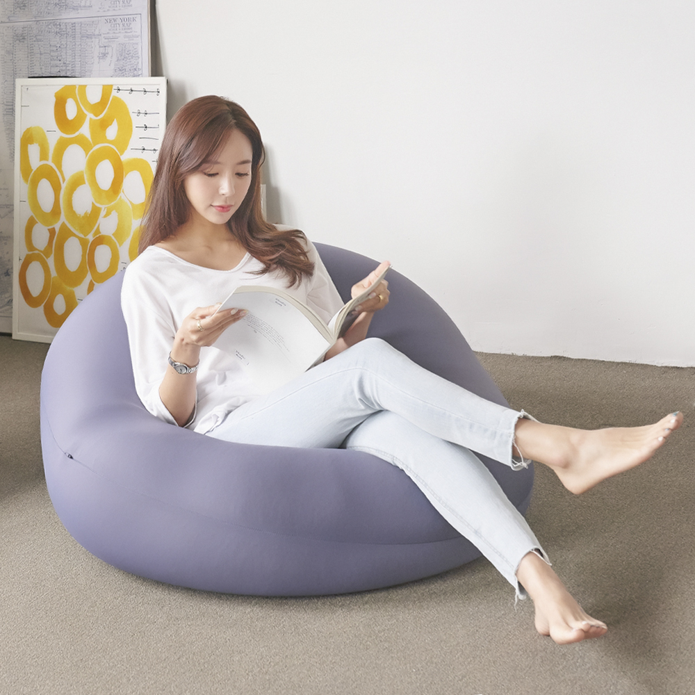아르셰 1인용 대형 빈백 소파 모찌 쿠션의자 블루그레이