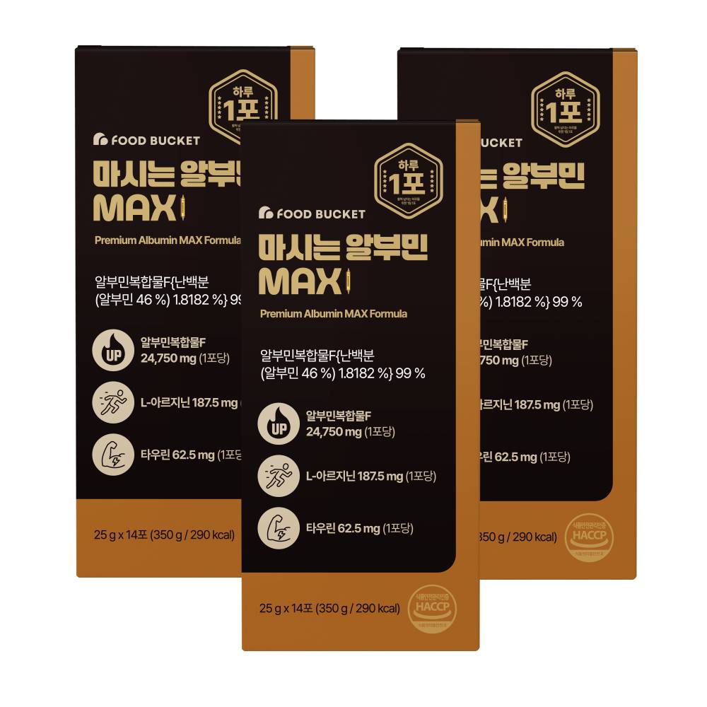 푸드버킷 마시는 알부민 MAX 25g 14포, 3개 - 상품 이미지