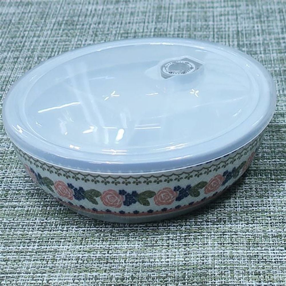 도자기 3칸 분할 냉장고 밀폐용기 반찬통 용기 21cm - 상품 이미지