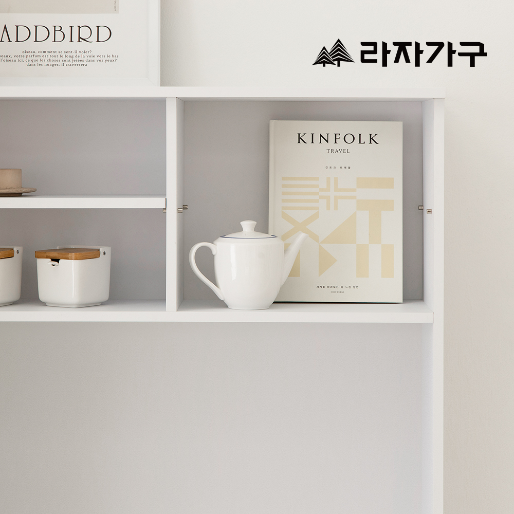 라자가구 모드리안 오픈형 광파오븐 렌지대+밥솥장+도어형상부장 1000 주방수납장 세트 - 상세 이미지 2