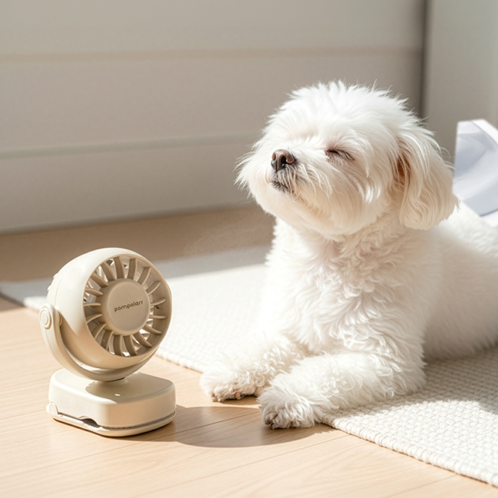 폼포라펫 최신형 무선 휴대용 클립형 스탠드 각도 바람 세기 조절 가벼운 초미니 선풍기 제품 이미지