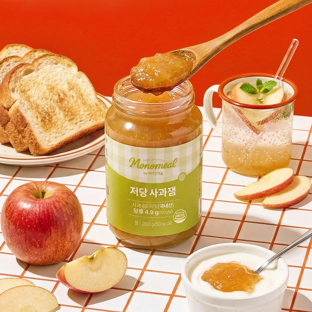 비타민마을 모노밀 저당잼 알룰로스 사과잼, 280g, 3개 - 상세 이미지 3