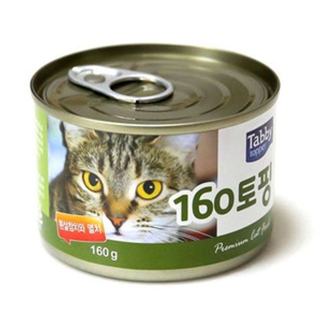 흰살참치와 고양이간식 테비 160토핑 24개 멸치160g - 상품 이미지