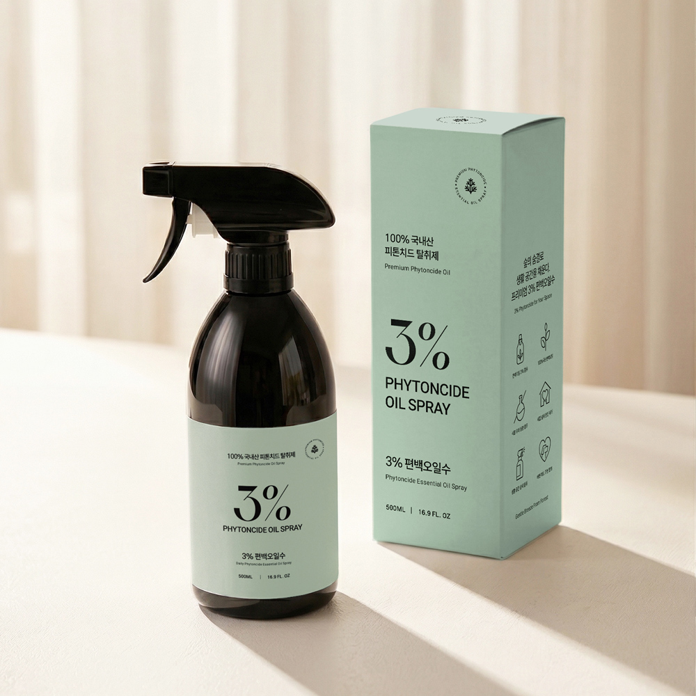 3% 편백오일수 편백수 피톤치드 새집증후군 실내탈취제 포름알데히드 제거 500ml, 1개
