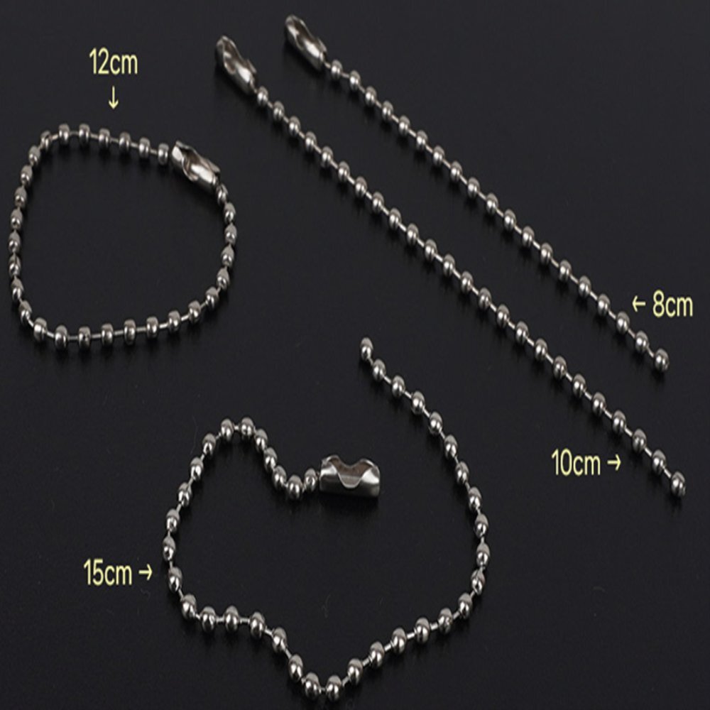 인기픽 실버 구슬줄 8cm 10cm 12cm 15cm 1P 구슬체인 연결링 밀리터리샵 - 상품 이미지