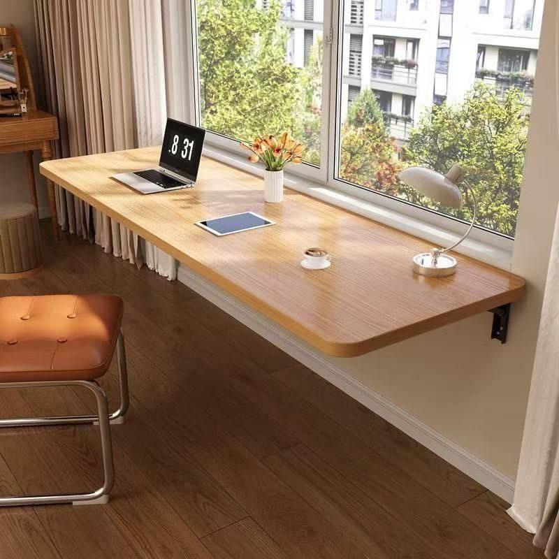 벽부착 테이블 카페 창문 원룸 책상 벽식탁 원목 친환경 내추럴우드컬러 60x30cm - 상품 이미지