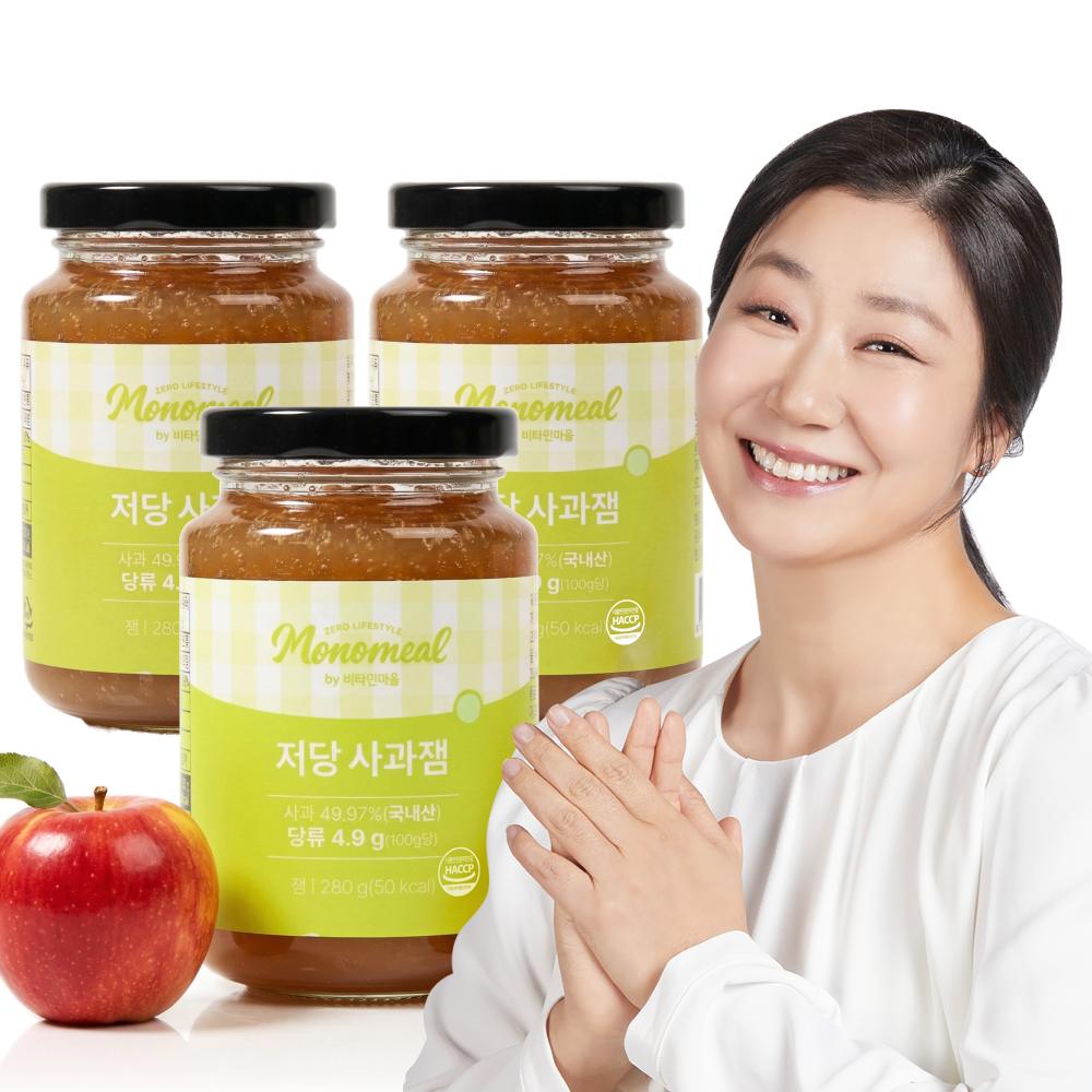 비타민마을 모노밀 저당잼 알룰로스 사과잼, 280g, 3개 - 상품 이미지