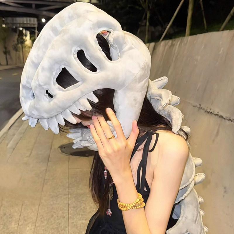 코스프레 할로윈 공룡 의상 모자 공연용 머리 뼈 소품 뼈미포함 공룡뼈 성인용 코스튬 해골 - 상세 이미지 4