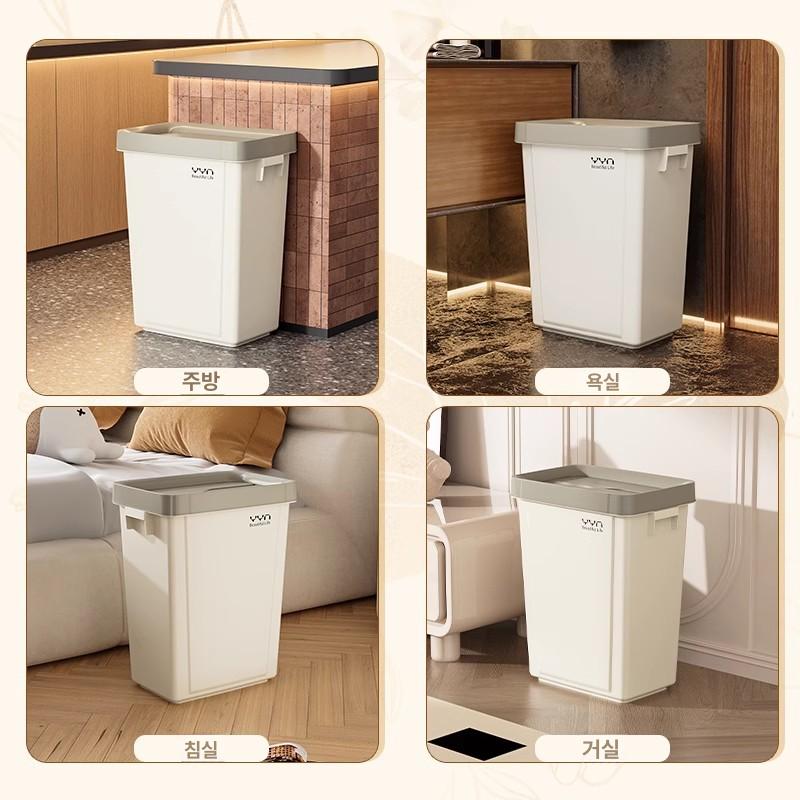 업소용 뚜껑 없는 10L 대형 휴지통 100L 수입재료 프레스 프레임 40L 화이트 그레이 프레임 A - 상세 이미지 4