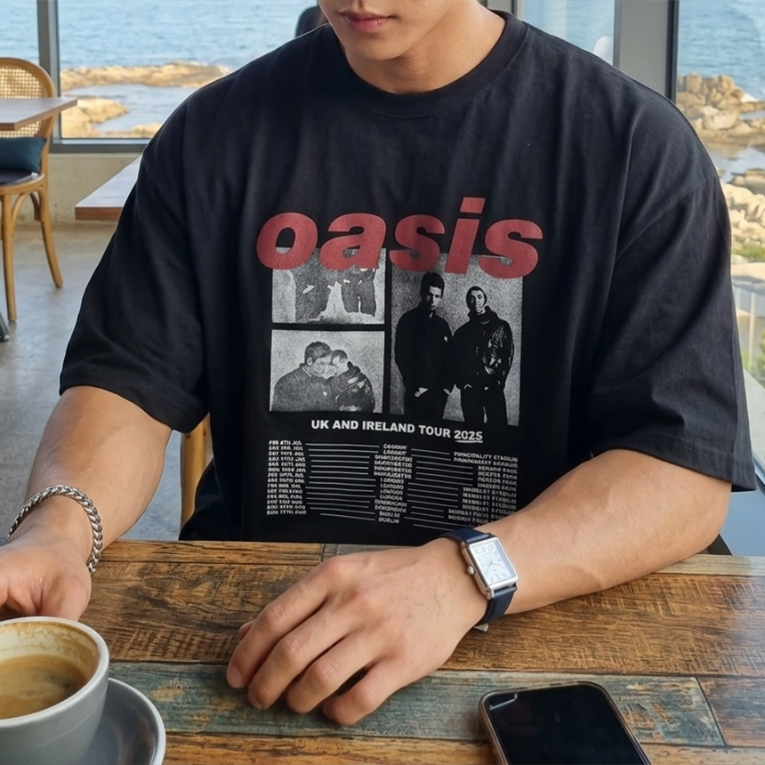 고밀도 오버핏 oasis 반팔티셔츠 D092 - 상세 이미지 4