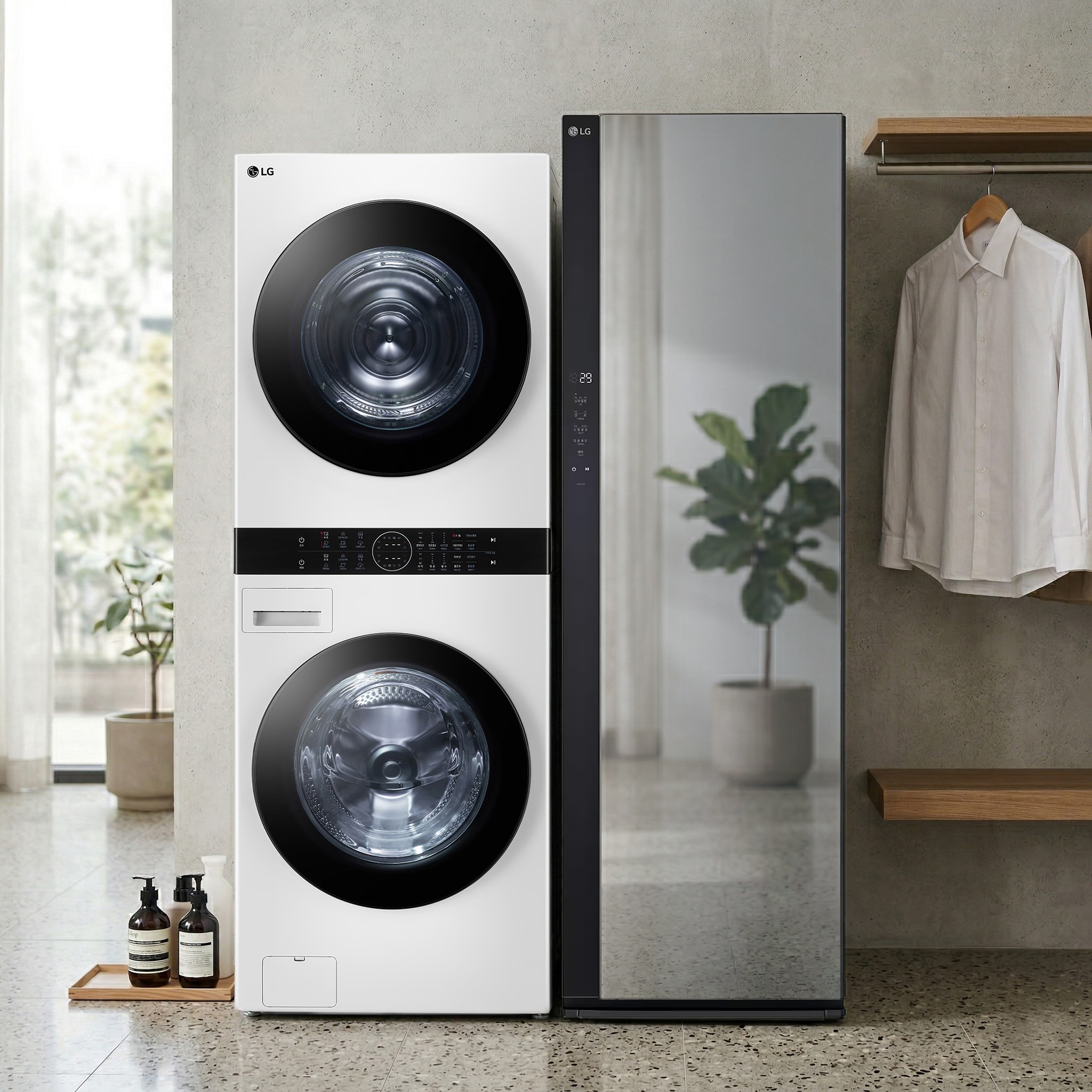 LG 트롬 오브제컬렉션 워시타워 + LG 스타일러 세트 (W21WAM + SC5GMR52S)