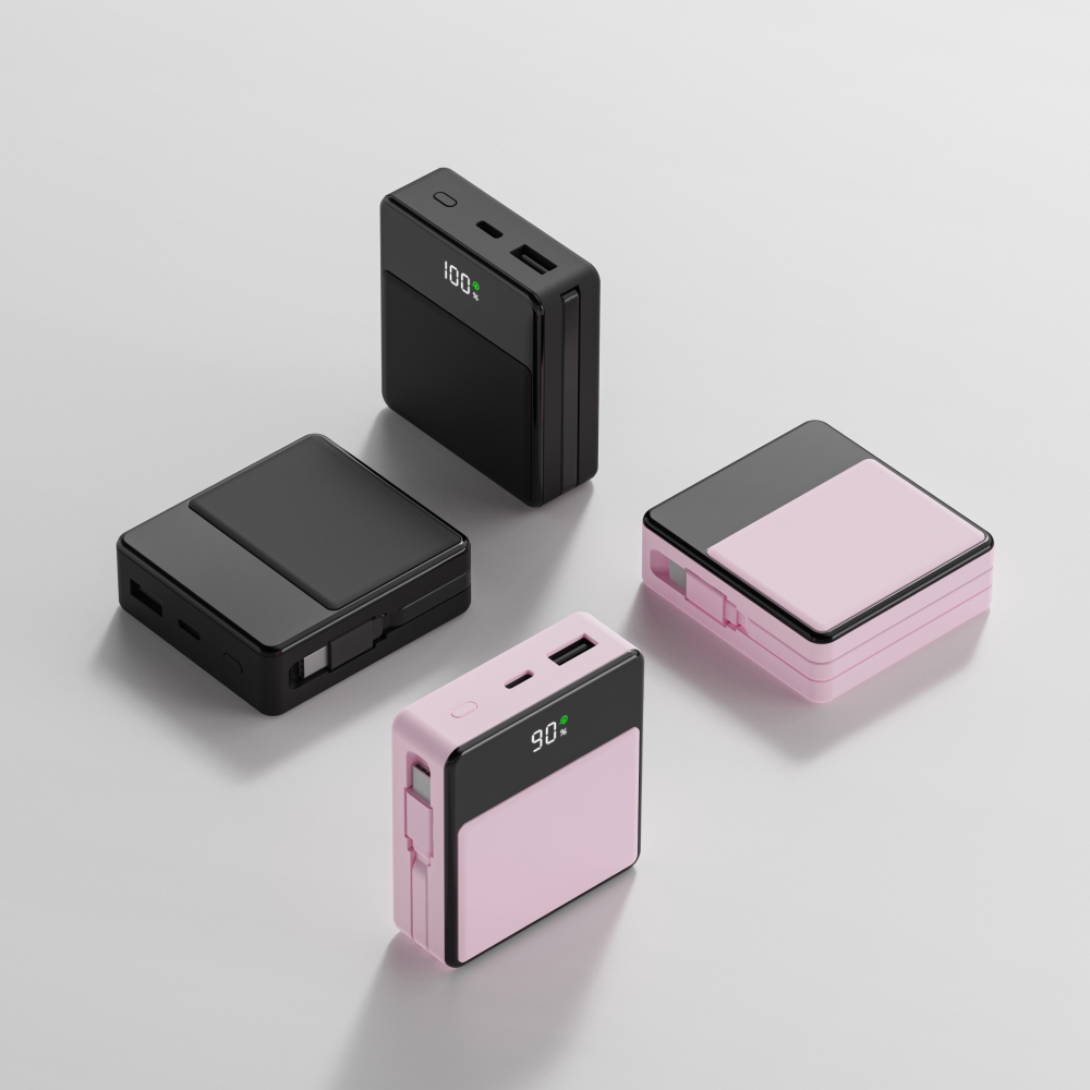 미니덕트 쿼드로 대용량 미니 보조배터리 PD 22.5W 고속충전 10000mAh, 매트 블랙 - 상세 이미지 2