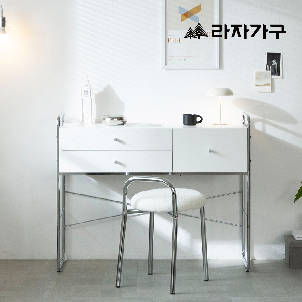 라자가구 루엔 입식 미니 원룸 슬림 수납 서랍 학생 거울 심플 콘솔 틈새 화장대 800 - 상세 이미지 3