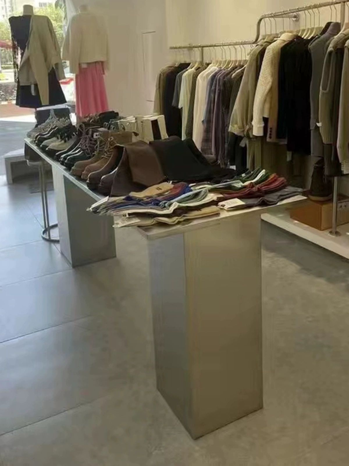 대형 스테인레스 테이블 의류매장 디스플레이 폭60 소품 120x80x80 사각 - 상세 이미지 3