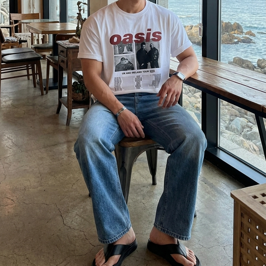 고밀도 오버핏 oasis 반팔티셔츠 D092 이미지 7