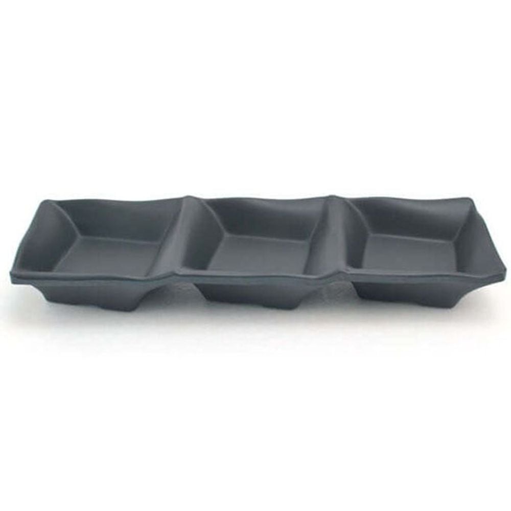 다용도 멜라민 3칸 나눔 접시 종지 소스 그릇 25cm - 상품 이미지