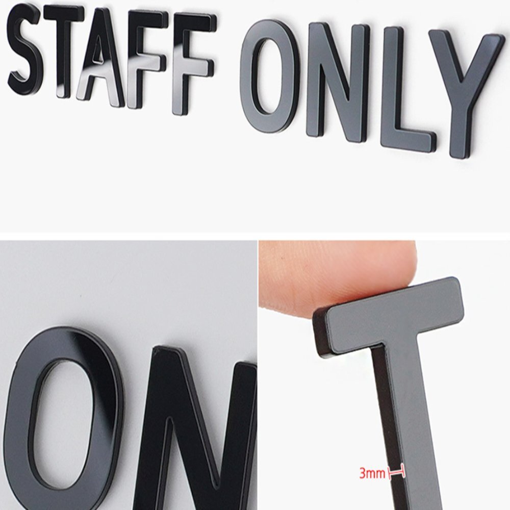 인기픽 STAFF ONLY 사인 블랙 아크릴사인벽간판 스탭온니 3d입체스티커 - 상품 이미지