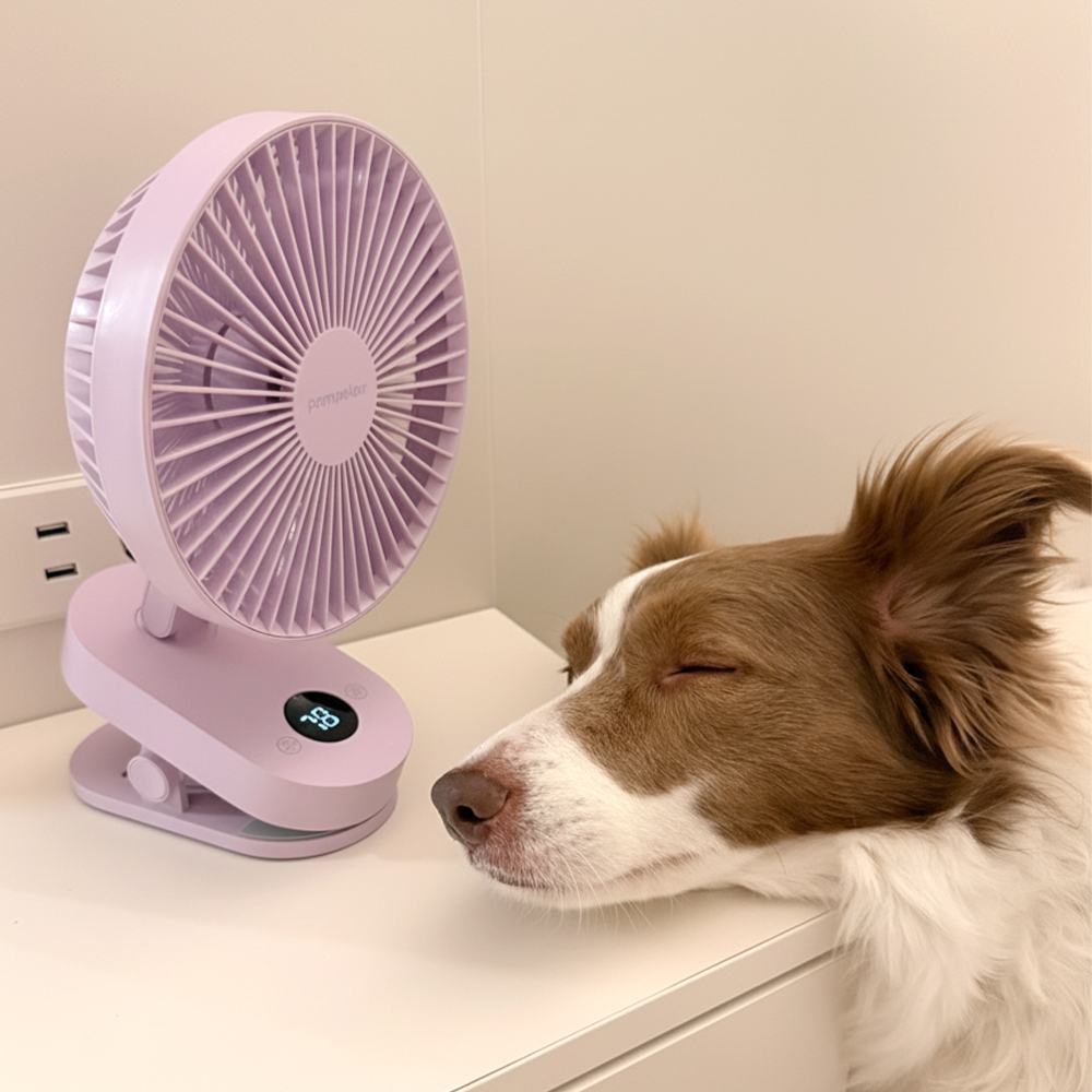 폼포라펫 휴대용 선풍기 F2 무선 탁상용 강아지 유모차 집게 클립형 자동 회전 써큘레이터 제품 이미지
