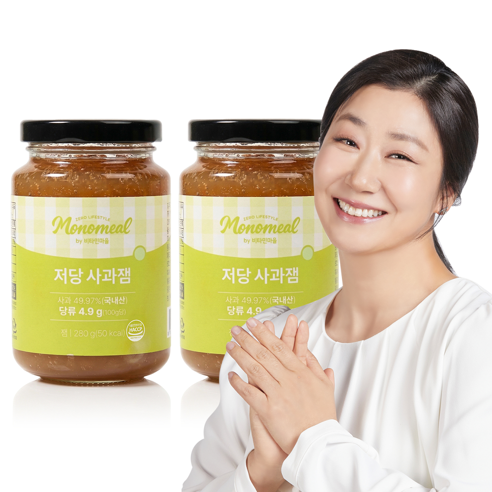 비타민마을 모노밀 저당잼 알룰로스 사과잼, 280g, 2개 - 상품 이미지