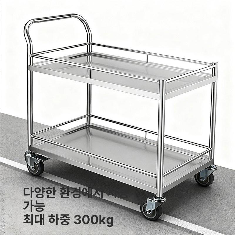 스테인리스 대차 2단 공장 손수레 크기 이단 구루마 - 상세 이미지 5