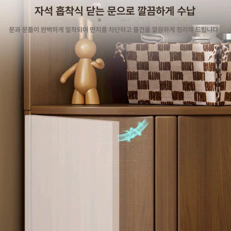 모서리 진열장 수납장 원목 장식장 선반 틈새 삼각 프레임 코너장 침실 도어 - 상세 이미지 5
