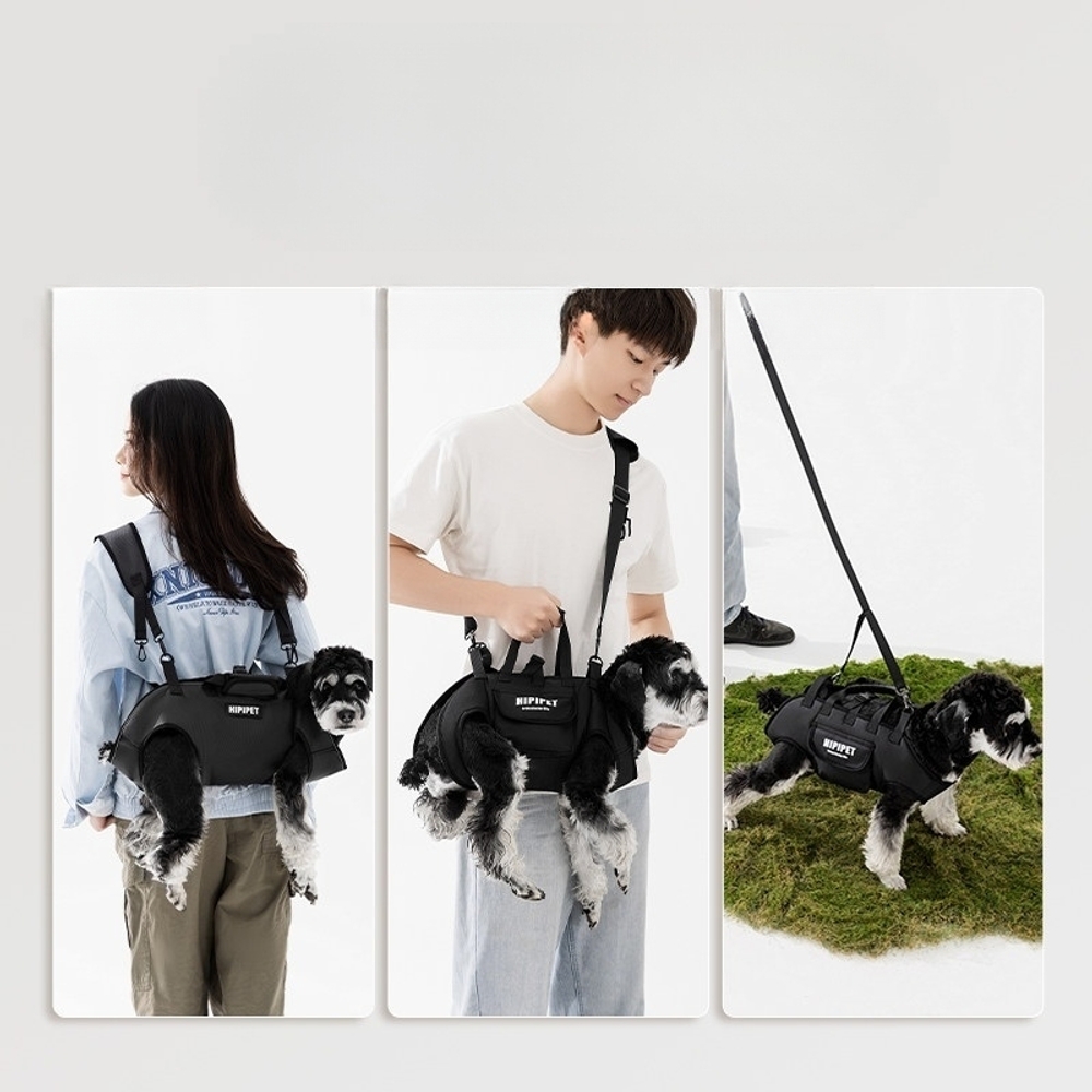강아지 슬링백 애견포대기 백팩형 등산 캠핑 야외활동 사족 노출형 통기성 좋은 원단 편안한 - 상세 이미지 3